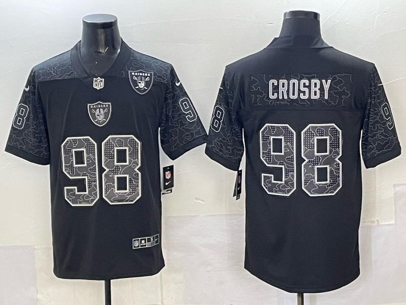 Men Oakland Raiders 98 Crosby black Nike 2025 Limited NFL Jersey 003